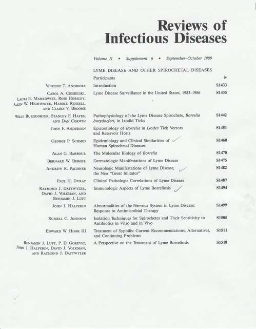 Reviews of infectious diseases cover image.